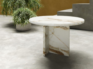 Calacatta золотой мрамор низкий круглый журнальный столик
