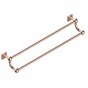 A6H-516 Полотенцедержатель - 2 фиксированные рейки 70 cм, диаметр : 16 мм Thg-paris Profil с рукоятками с инкрустацией Lalique Розовое золото