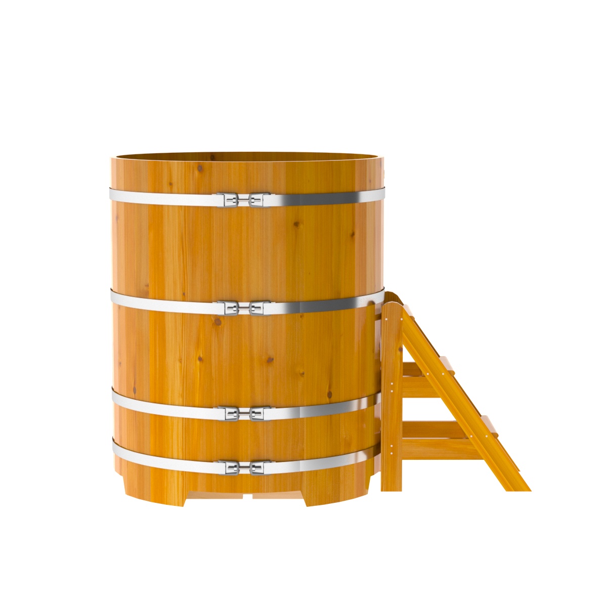 2227 Купель круглая из лиственницы Рустик d=1,17х1,4 натуральная Alyarus  - Вид №3