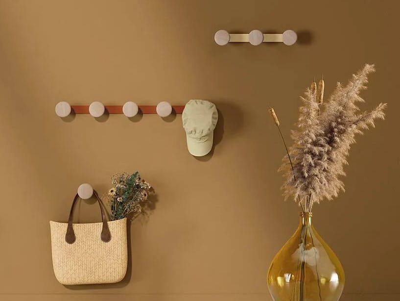 Стальная и деревянная настенная вешалка Manade Lotus, Piléa, Roseau ARCH-00131925