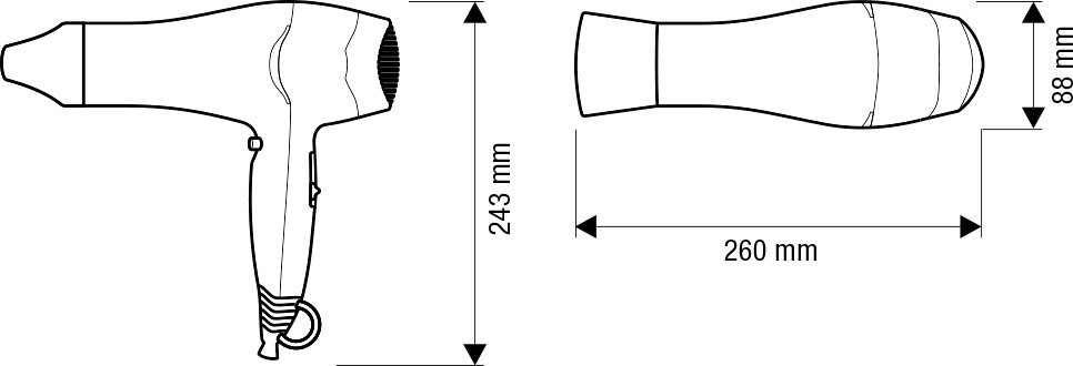 Valera Excel 1875 Push Мод.561.22 - 1875 Вт - Профессиональный фен 55610158 