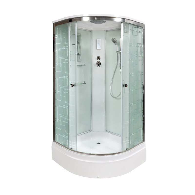 L 902 R с гидромассажем Душевая кабина DETO Серия L ЕМ2710 с электрикой (эл.)