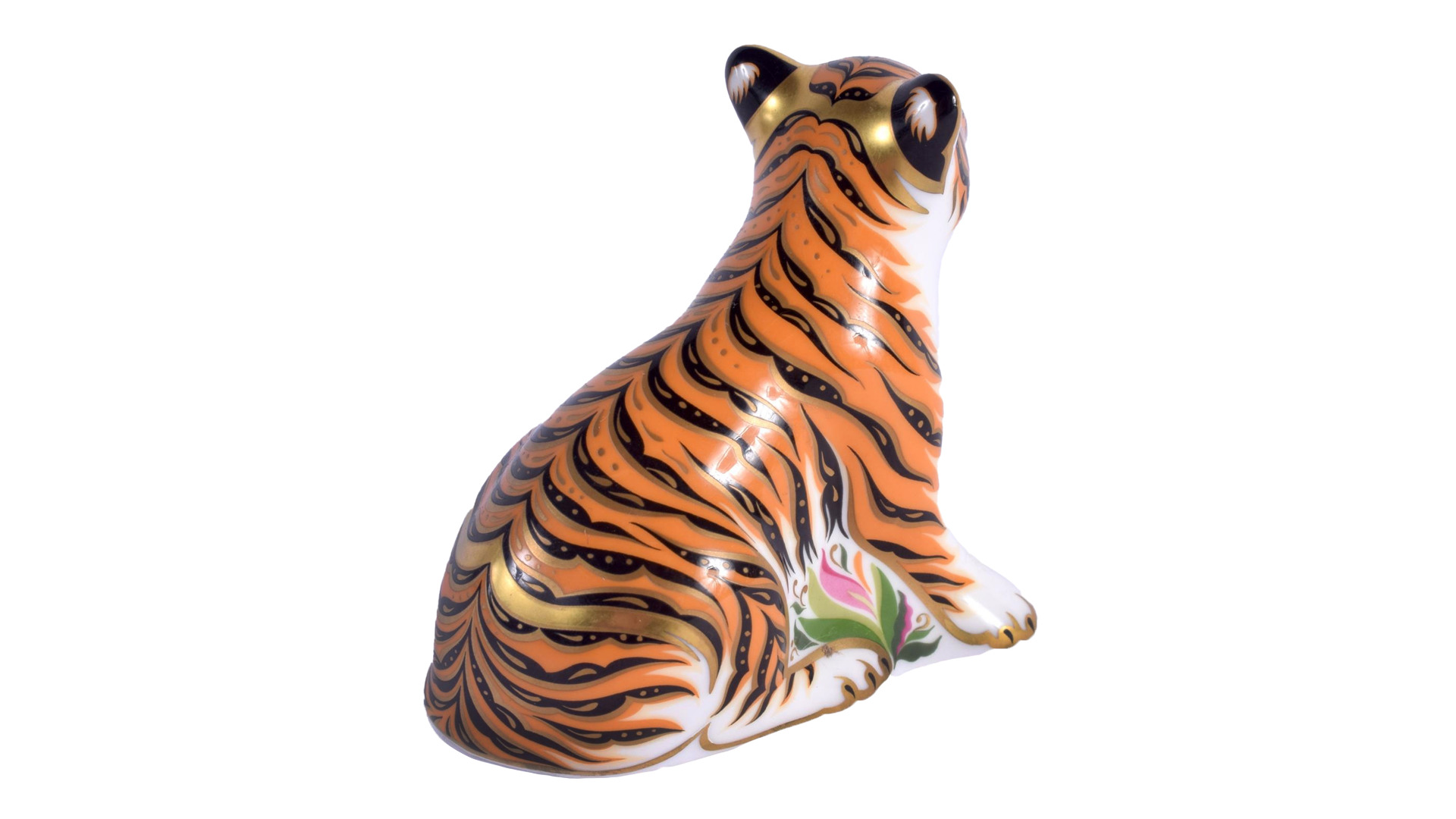 1046176 Royal Crown Derby Пресс-папье Royal Crown Derby "Детеныш суматранского тигра" 6,5см Фарфор костяной  - Вид №1
