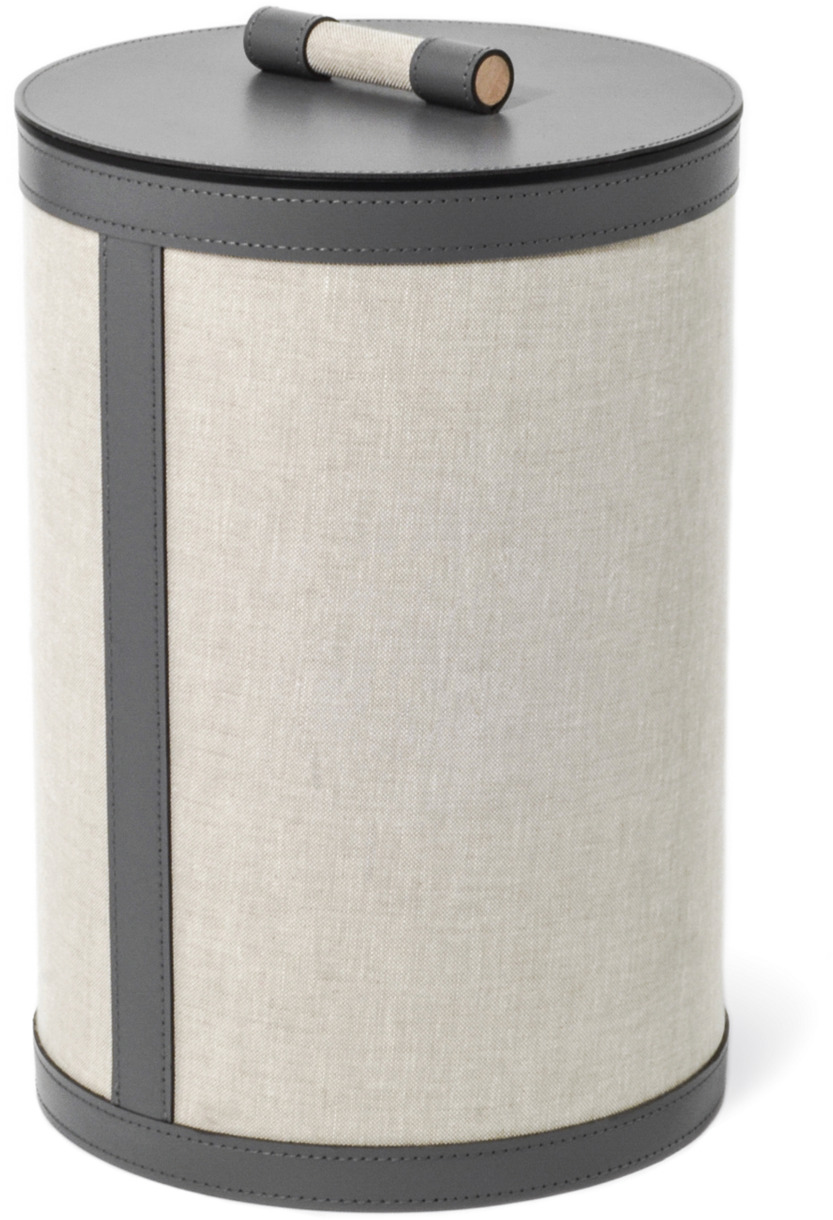 Корзина для бумаг Penelope - Ø22XH34,5 см / регенерированная кожа_белый