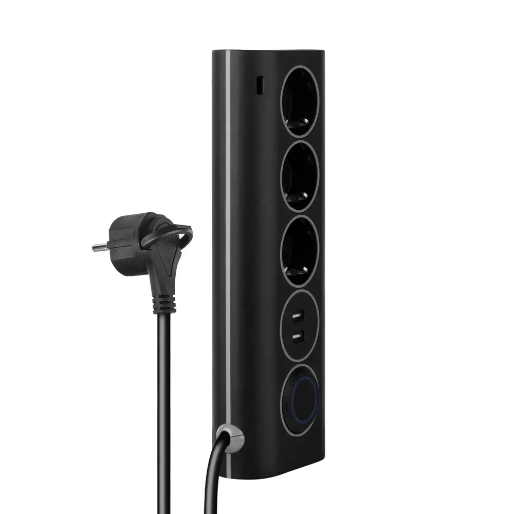 Сетевой фильтр Rombica Neo WC3U 3 розетки с заземлением 3x1.5 мм 2 USB 1.5 м 3500 Вт цвет черный 83401441 STLM-2111905  - Вид №1