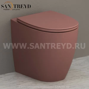 MD004FR Приставной унитаз напольный Розовый Ceramica Globo 4ALL Италия
