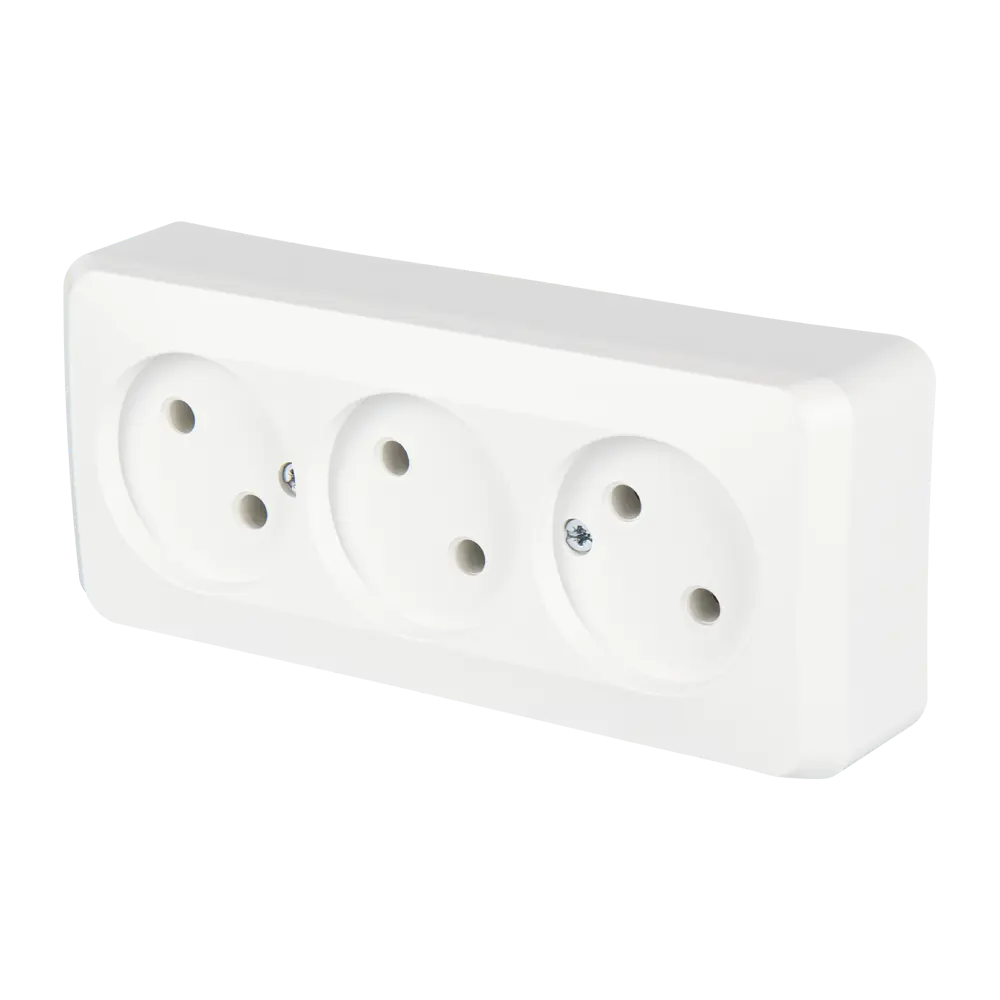 Тройная розетка SYSTEME ELECTRIC Этюд для открытого монтажа 17949503 STLM-0009048 - Вид №1