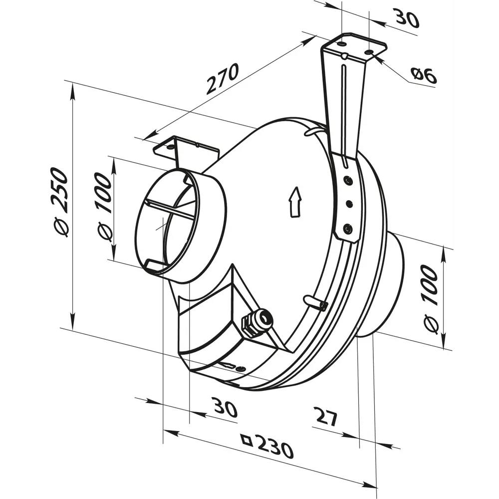 Вентилятор осевой вытяжной Вентс D100 мм 41 дБ 250 м³/ч цвет белый STLM-2026678 - Вид №3