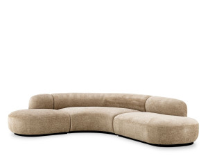 Изогнутый диван из ткани