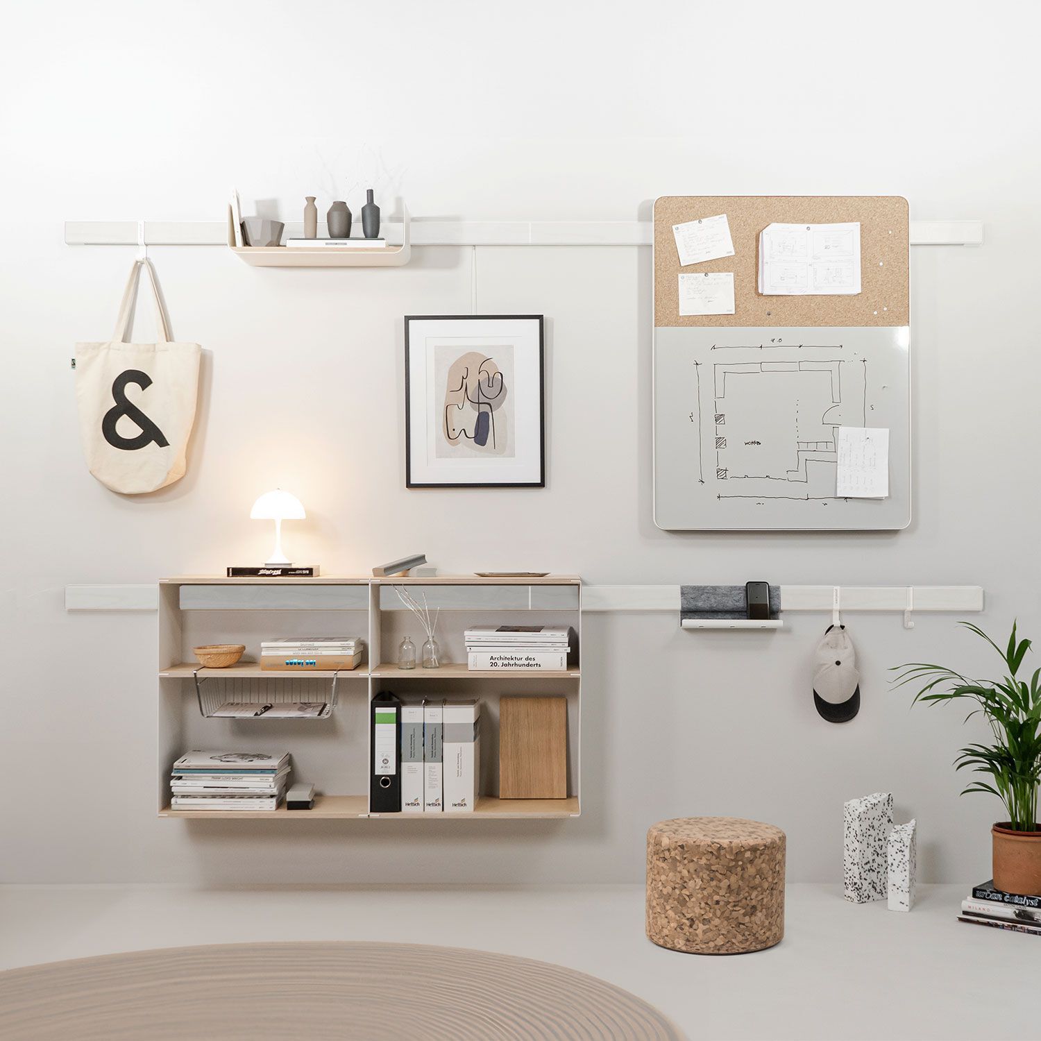 Деревянная система настенных полок с доской и доской объявлений Variand Furniture H03 ARCH-00029423 - Вид №4