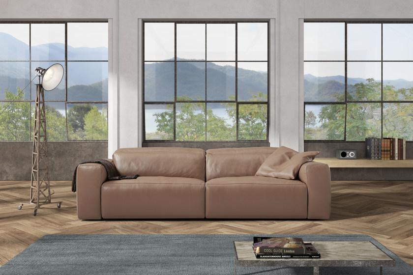 Egoitaliano Мягкий 3-х местный кожаный диван с подголовником sun-id-1419631 - Вид №2