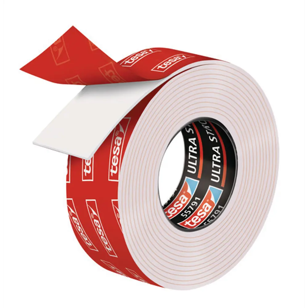 Лента клейкая двусторонняя ультра-сильная Tesa Powerbond 19 мм x 1.5 м цвет белый 82382253 STLM-2147187  - Вид №1