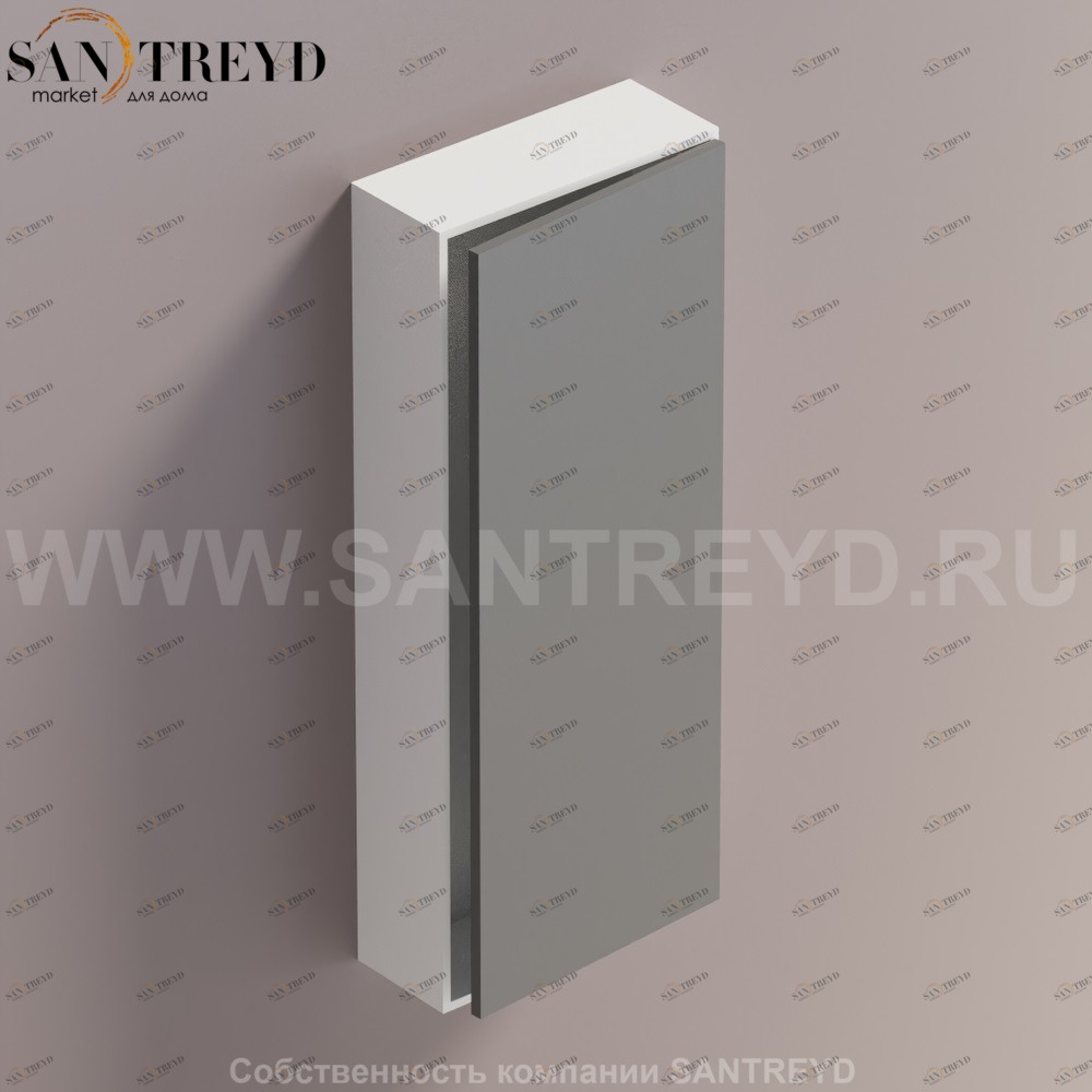 LIFT Модульный шкаф 100 см с правой дверью на доводчиках. Модули могут располагаться горизонтально и вертикально. Отделка: белая краска и темно-серая краска. AMOB053LGLZDX Agape