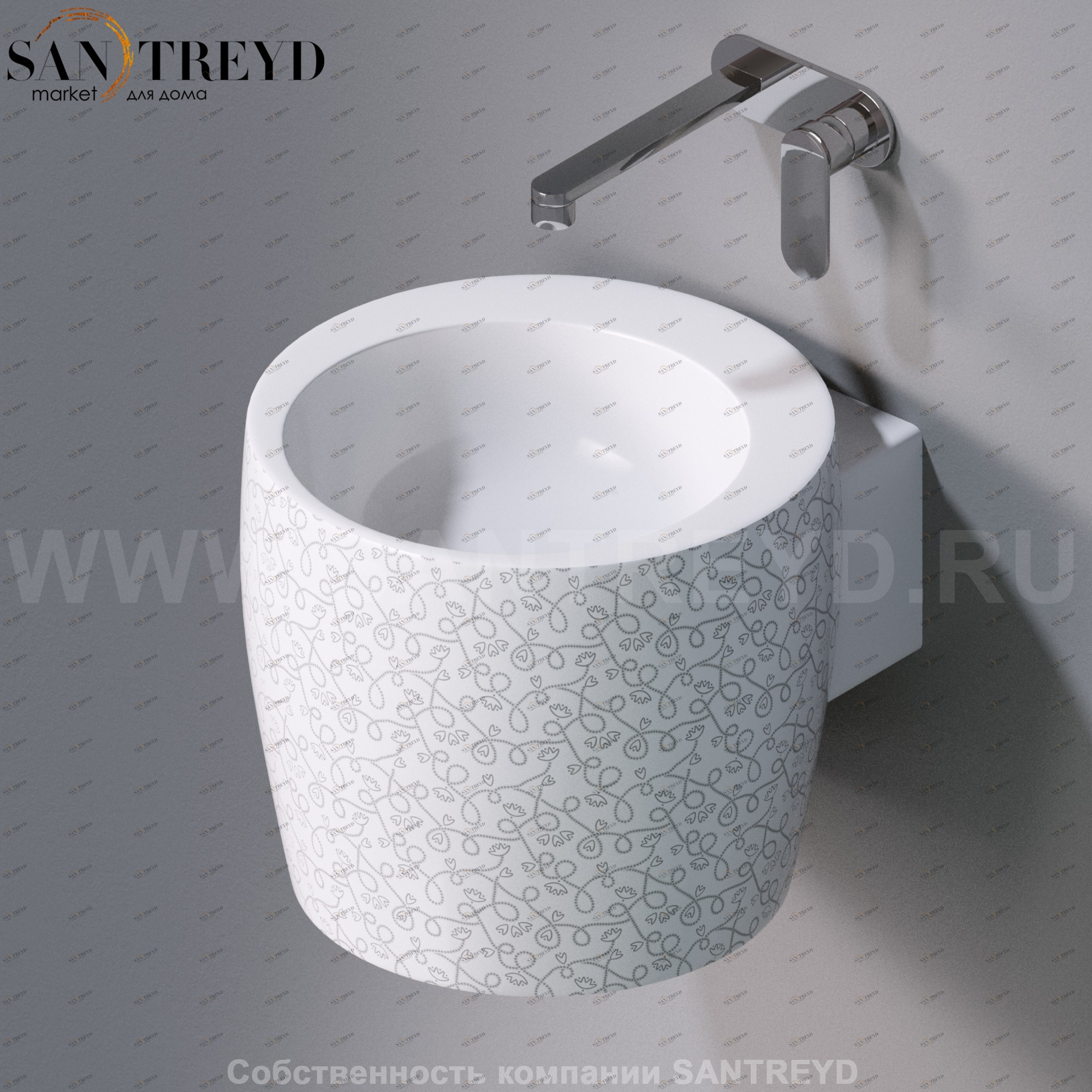 L102T0R0V1.400 Подвесная раковина настенная круглая A. e T. Italia SPOT белая AeT ITALIA TOTEM