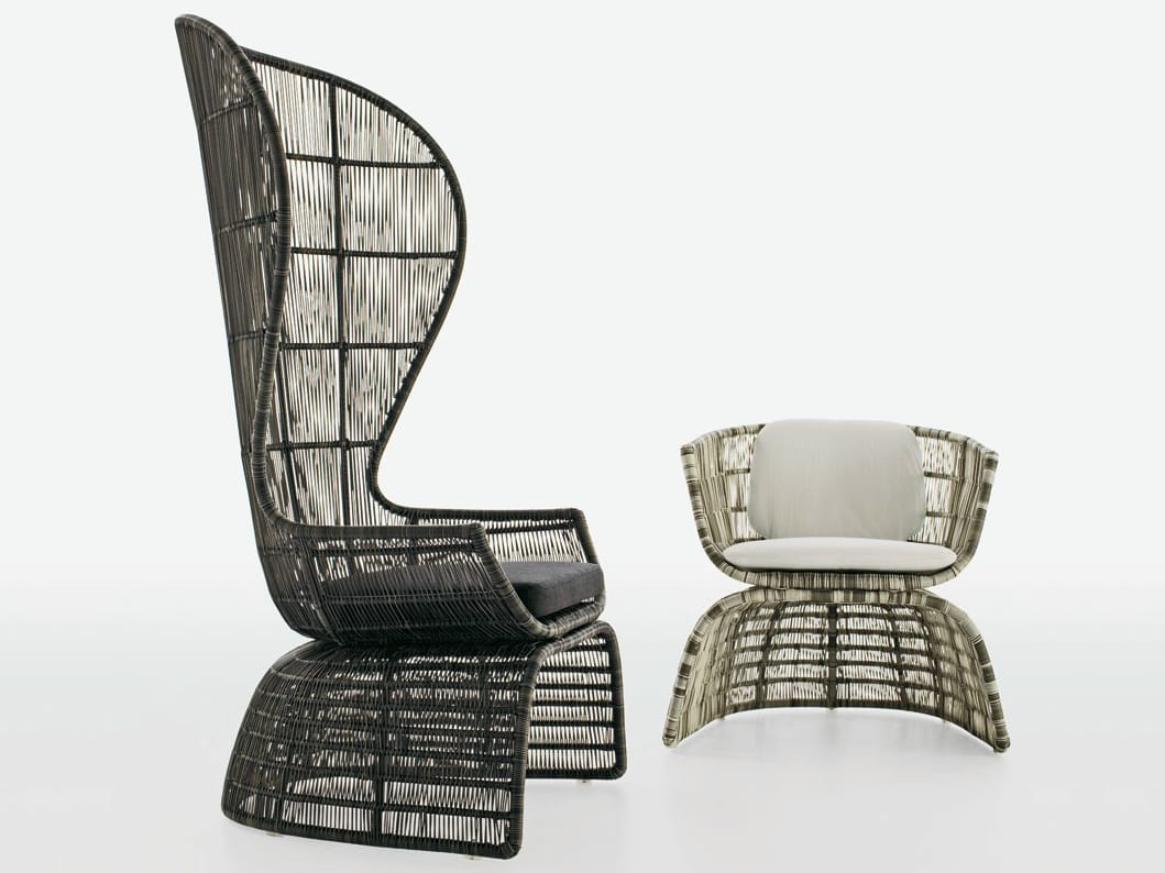 Садовое кресло с плетением из полиэтилена или абаки B&B Italia Outdoor кринолин ARCH-00060645 - Вид №4