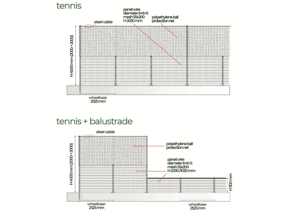 Забор для теннисных кортов из сварной сетки OFFICINE D'AMICO TENNIS ARCH-00024106 - Вид №2