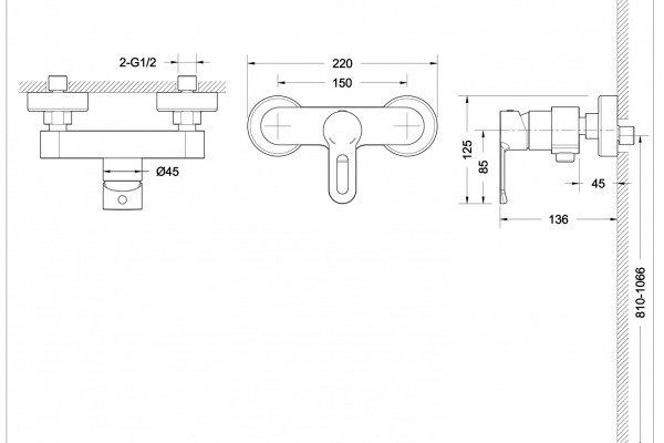 Смеситель для ванной комнаты для душа STREAM-D F937163C-01 bravat - Вид №1