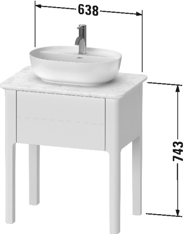 LU956005454 Luv Тумбочка для консоли напольная Almond Satin Matt Duravit - Вид №1