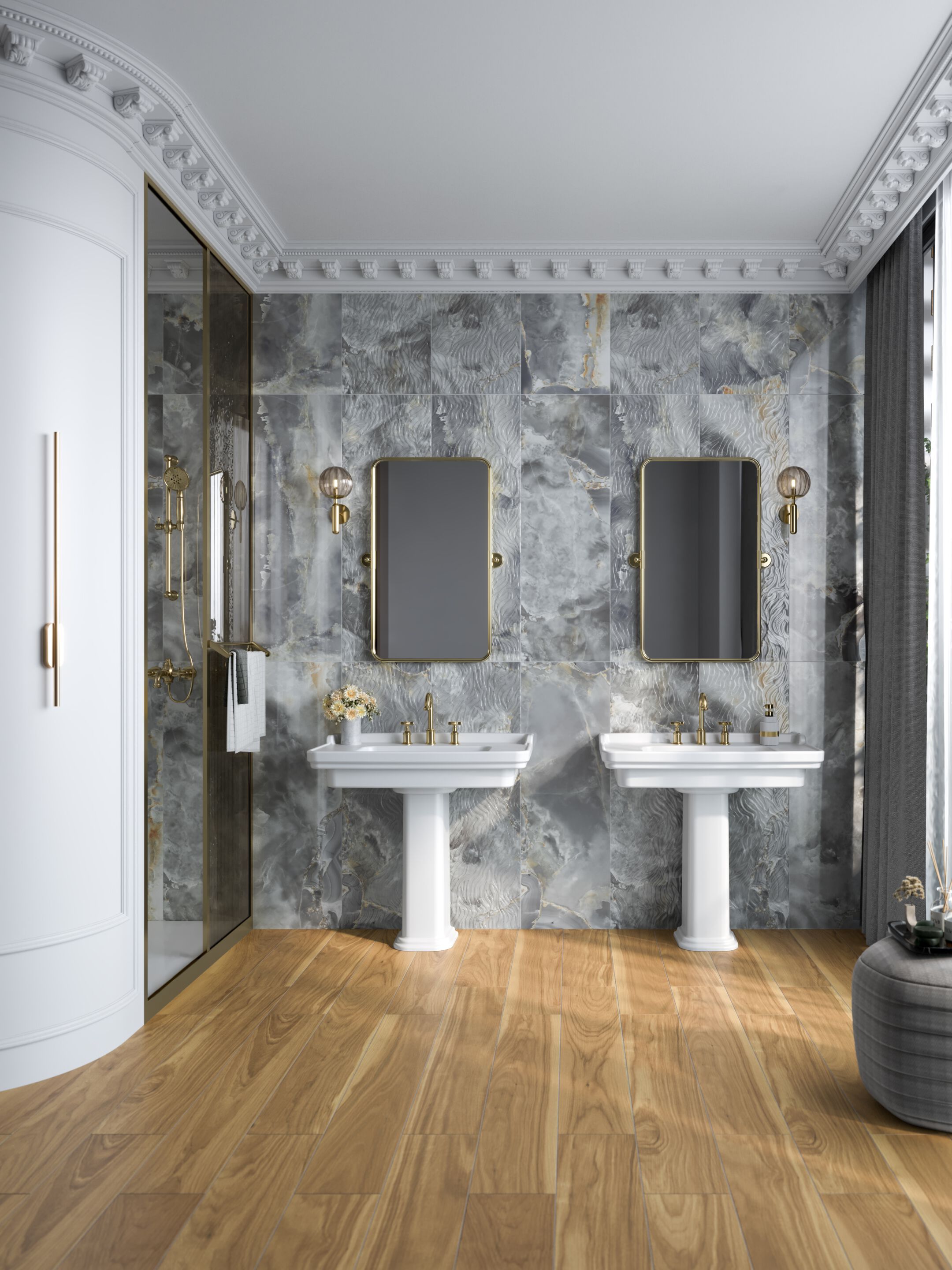 Пол / керамогранит с мраморным эффектом Kaleseramik ванная комната ARCH-00008390 - Вид №2