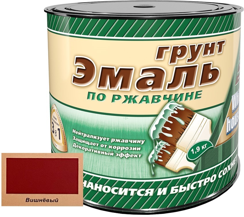 90949844 Грунт-эмаль 3 в 1 15513 цвет вишневый 1.9 кг STLM-0427037 WHITE HOUSE