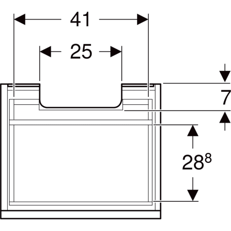501.904.JR.1 Шкафчик для раковины Geberit Renova Plan, с одним выдвижным ящиком и одним внутренним выдвижным ящиком Geberit  - Вид №37