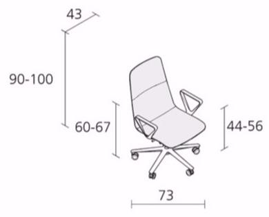 Alias Кресло вращающееся с регулируемой высотой с подлокотниками Slim sun-id-1450678 - Вид №2
