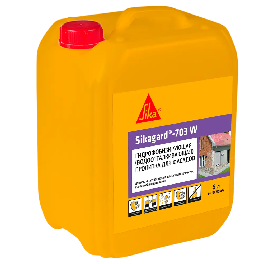Пропитка защитная гидрофобная для фасадов зданий Sika Sikagard-703W 5 л STLM-2156052