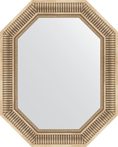 BY 7202 Зеркало в багетной раме - серебряный акведук 93 mm EVOFORM Octagon