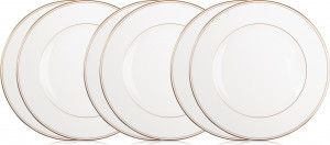 10667293 Lenox Набор из 6 тарелок обеденных Lenox "Федеральный,золотой кант" 27,5см Фарфор костяной