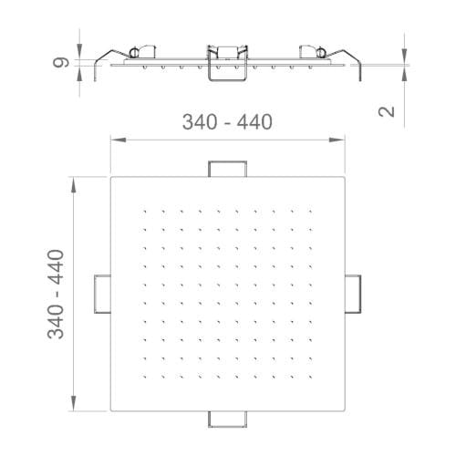 Насадка для душа из нержавеющей стали Ercos Soffione doccia quadrato ARCH-00110683 - Вид №2