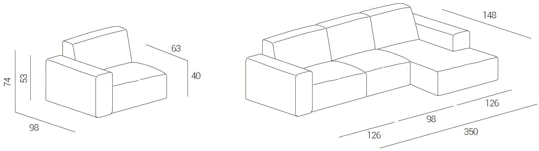 Dall'Agnese Секционный диван со съемным чехлом из ткани Domino sun-id-1447350 - Вид №2