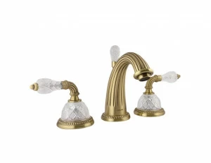 033301.FCC.30 Раковина с тремя отверстиями и классическим хрусталем Античная латунь