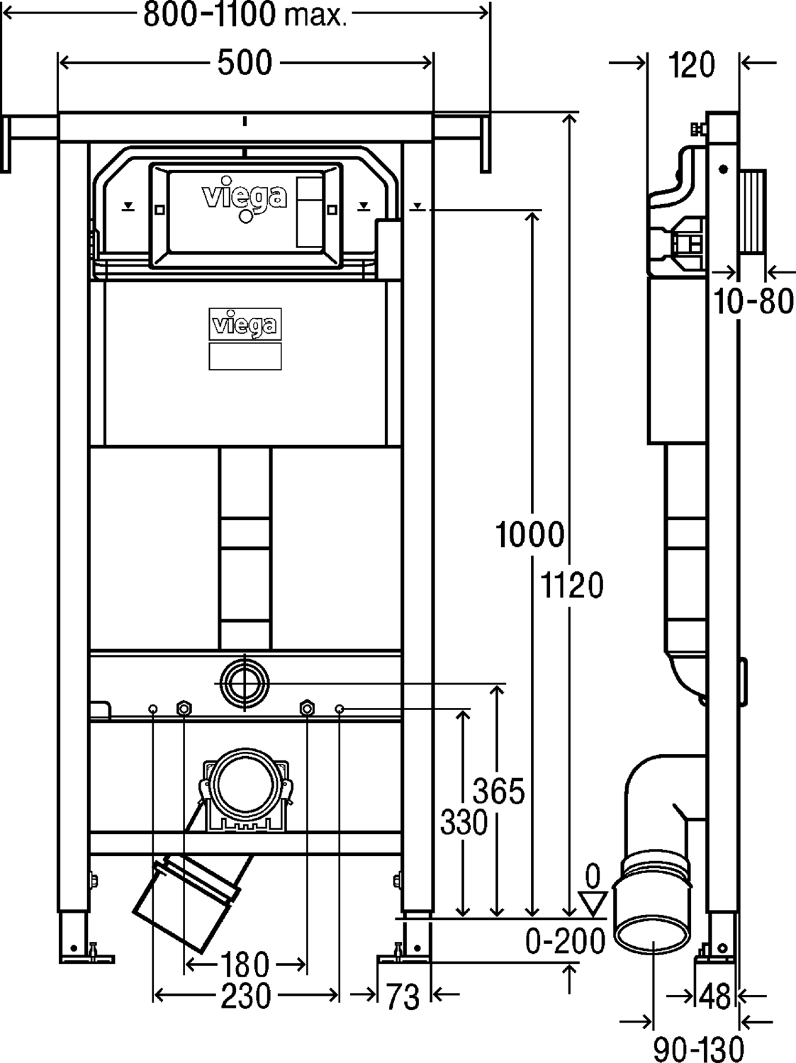 Системная техника  Prevista Dry  Элементы для унитазов VIEGA 772 055 Модель 8521.34 Santreyd  - Вид №2