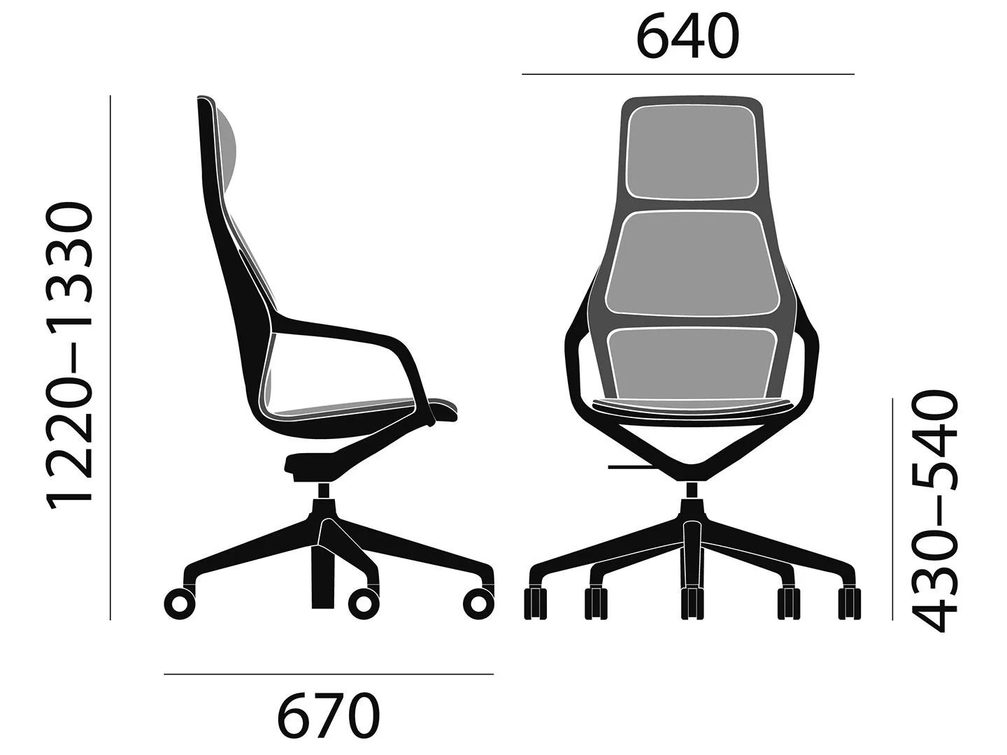 Офисное кресло с регулируемой высотой и высокой спинкой Brunner ARCH-00153345 - Вид №3