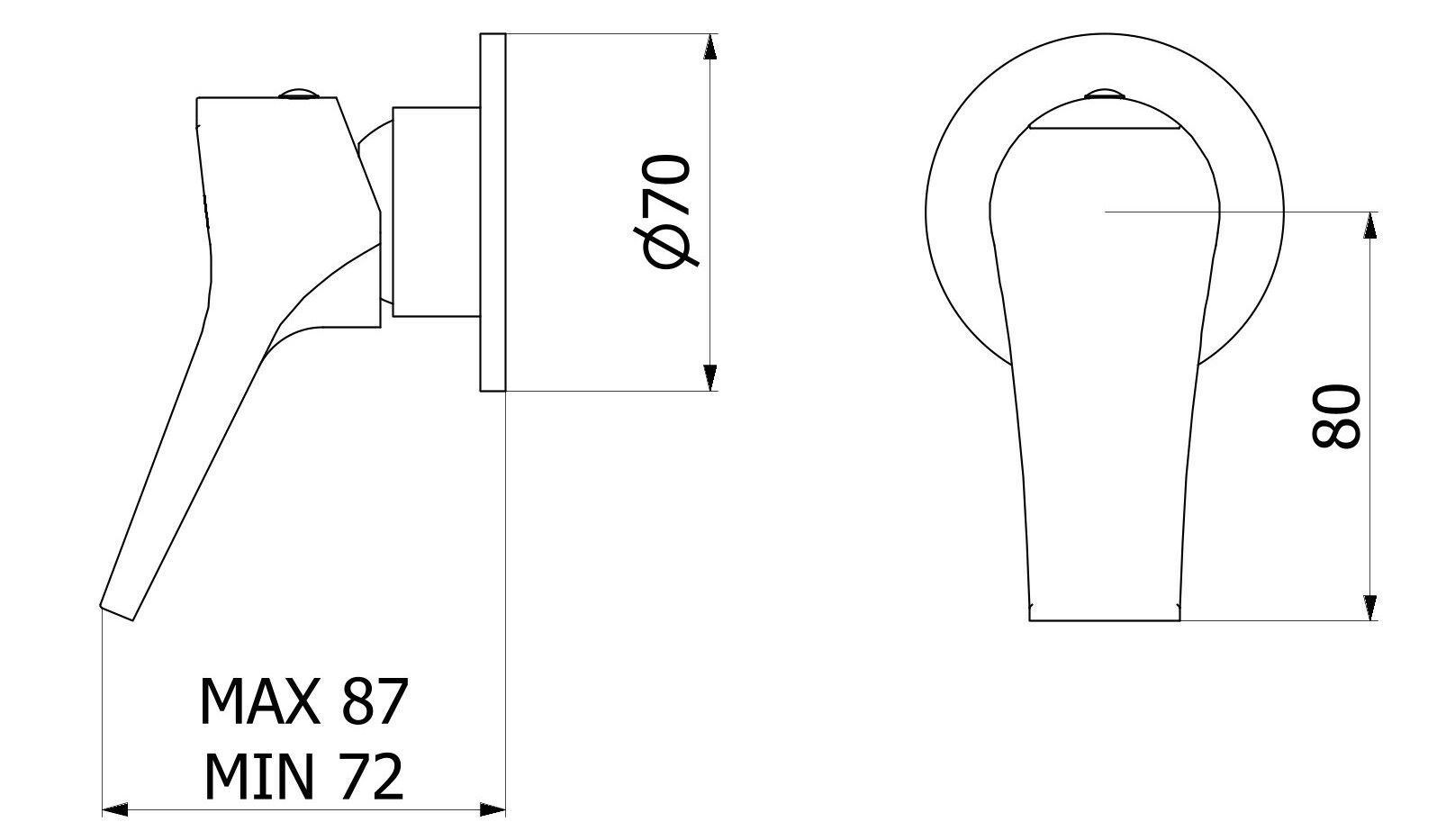 Односторонний настенный смеситель IB Twitter ARCH-00127069