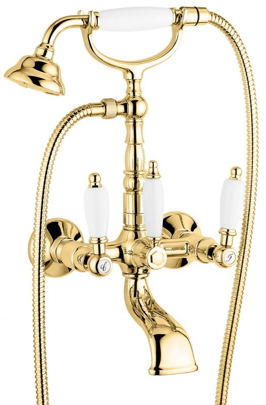 121611OR Смеситель Deco Ceramic с ручным душем для ванной, цвет золото EMMEVI Decò ceramic