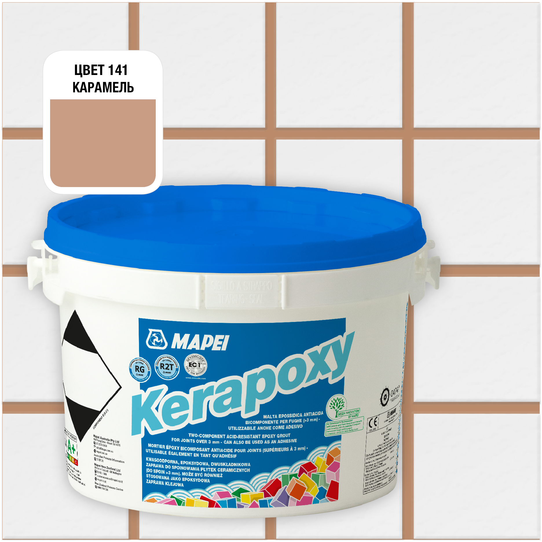 90361663 Эпоксидная затирка Kerapoxy 141 Карамель, 2 кг STLM-0201051 MAPEI