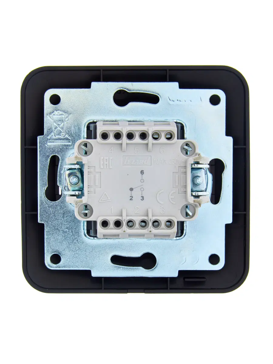 ASTI Выключатель проходной чёрный бархат LEZARD 7081-4242-105 - Вид №1