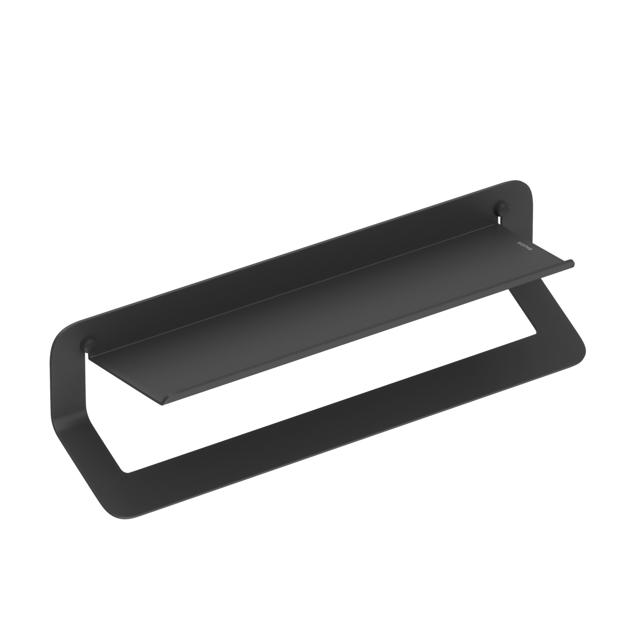 185245 Полотенцедержатель с полкой 45 см цвет Черный Sonia QUICK Испания