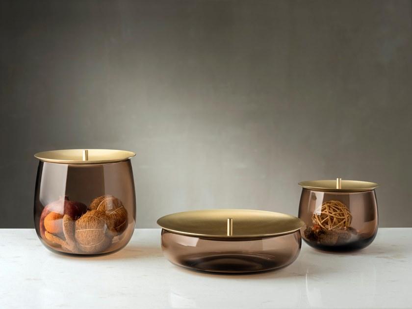 NUDE Хрустальный контейнер с латунной крышкой Beret sun-id-1452306 - Вид №1
