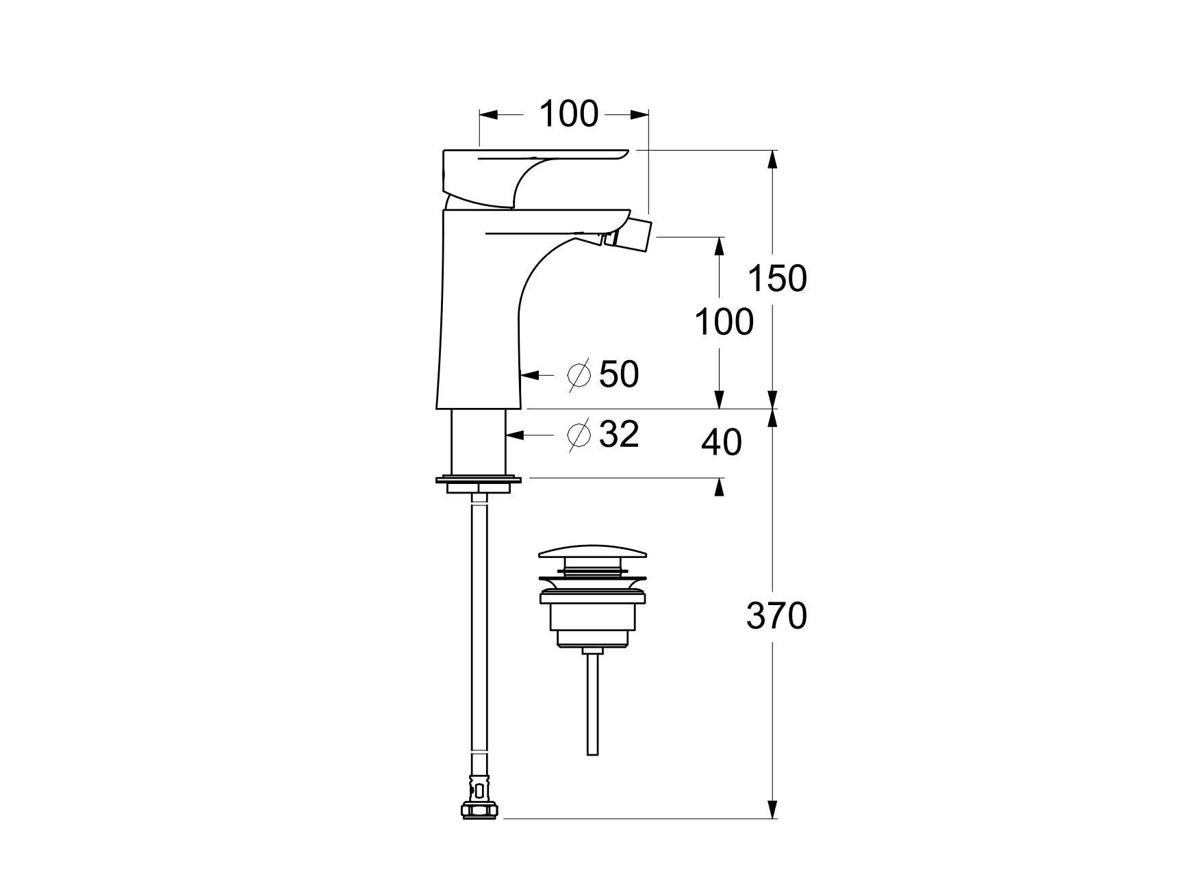 Смеситель для биде с одной ручкой GUGLIELMI RUBINETTERIE Walser ARCH-00111501 - Вид №1