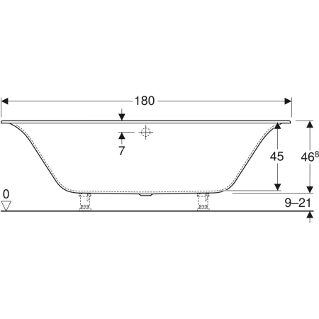 554.045.01.1 Прямоугольная ванна Geberit Soana, с узкими краями, Duo Geberit  - Вид №14