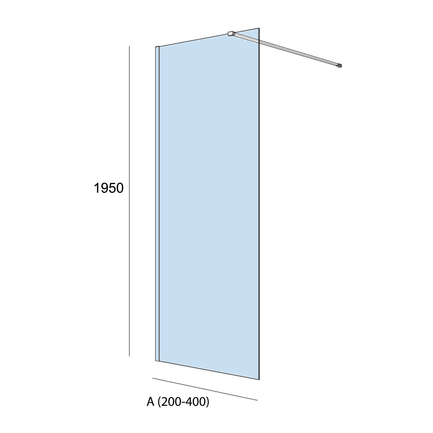 25713 SALGAR Душевая перегородка HEAVEN step-through с антиизвестковыми вставками Fumé Deco 4to 400x 1950 мм - Вид №2