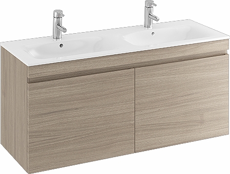 42392 IFO Renova Плоская тумба для умывальника с двумя ящиками и двумя внутренними ящиками, W = 1290 мм, W1 = 1300 мм, глянцевый белый  - Вид №6