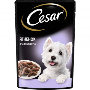 ПР0053684*28 Корм для собак Ягненок в сырном соусе пауч 85г (упаковка - 28 шт) Cesar