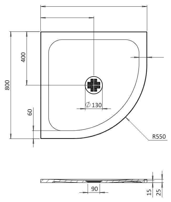 Угловой душевой поддон с антибактериальной обработкой CROSSWATER CREO &amp ARCH-00068921 - Вид №2