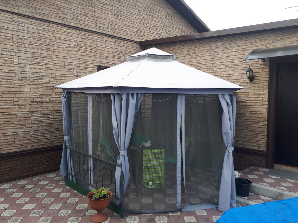 NATERIAL Шестиугольный шатер Антрацит Нью с москитной сеткой 15096560 STLM-0005436 - Вид №8