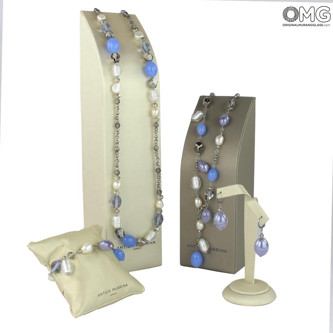 3947 ORIGINALMURANOGLASS Набор украшений Фиалка - Коллекция Antica Murrina - муранское стекло OMG  см  - Вид №1