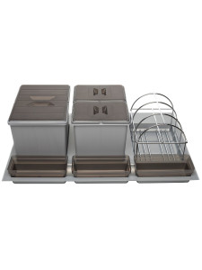 Система сортировки мусора Omega Duet 800/24 Metallic Grey NAVAKO