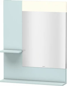 VE731000909 Vero Зеркало с полочками сбоку и внизу Светло-голубой матовый декор